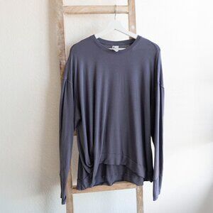 All in Motion Long Sleeve Active Top Size Large Purple Gray Lightweight Pullover